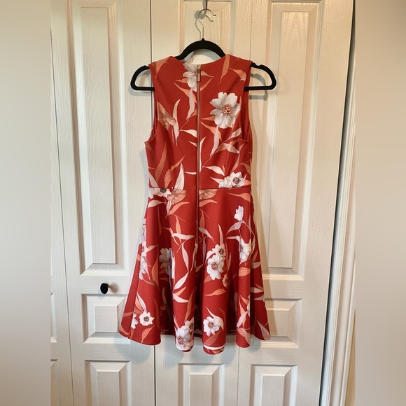 Ted baker enyaa floral red orange skater dress size small - Picture 8 of 8